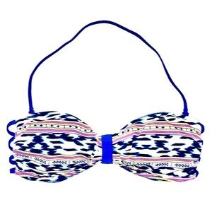 Pink VS Bikini Top with Strappy back Blue and White Medium